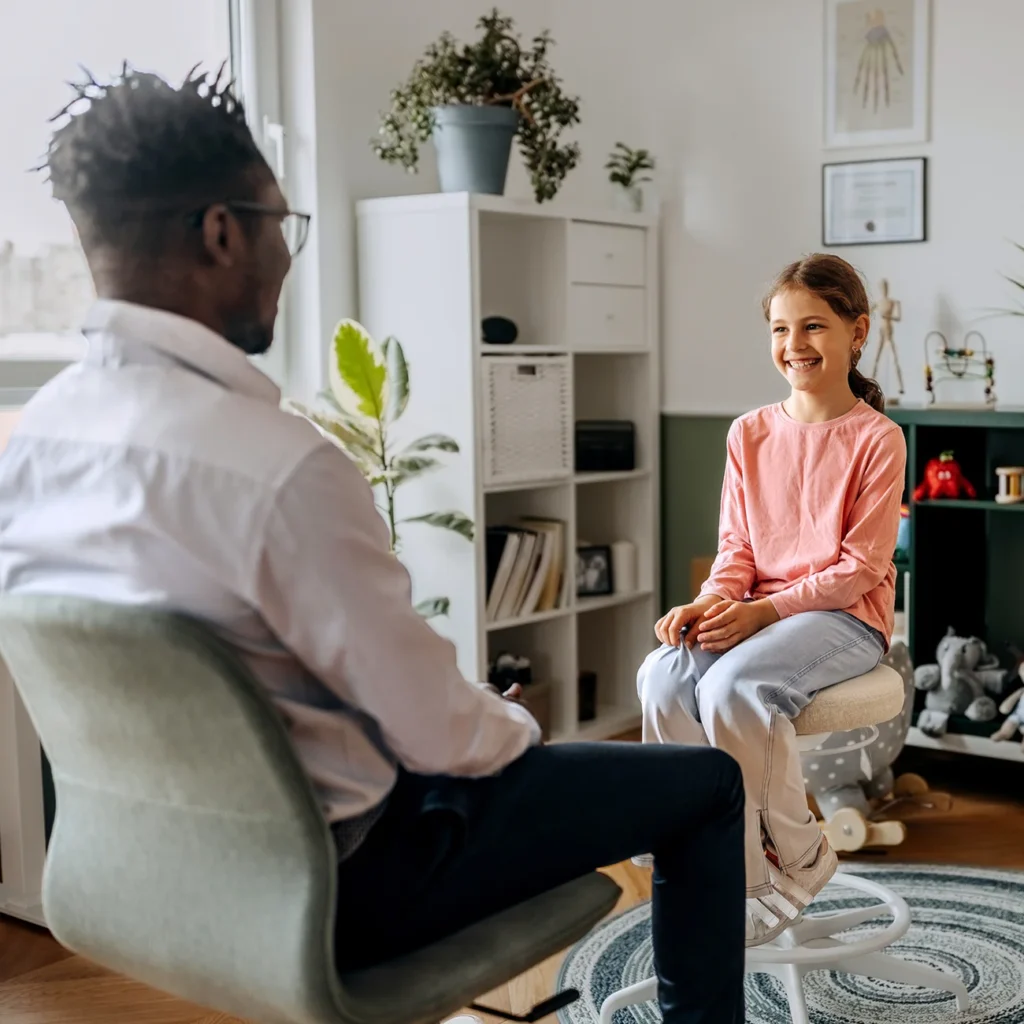 Child with autism participating in in-office ABA therapy by FronteraCare